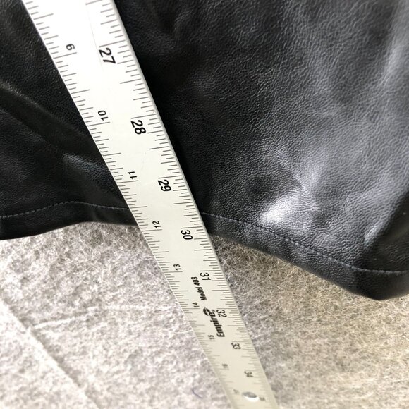Old Navy High Rise OG Loose Faux Leather Pants Womens 8 Black Relaxed Wide Leg - Picture 9 of 11